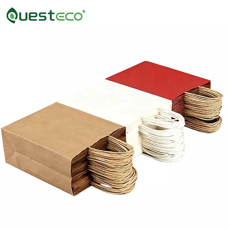 Sacos de papel Kraft com alças Sacos de papel Kraft com alças