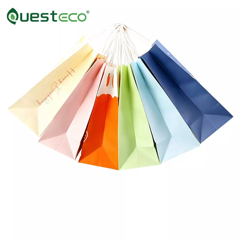 Saco de papel com logotipo e alça