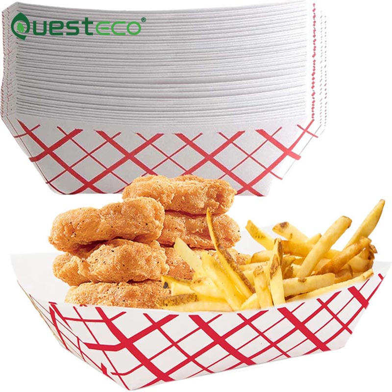 Bandeja de barco de papel para lanche