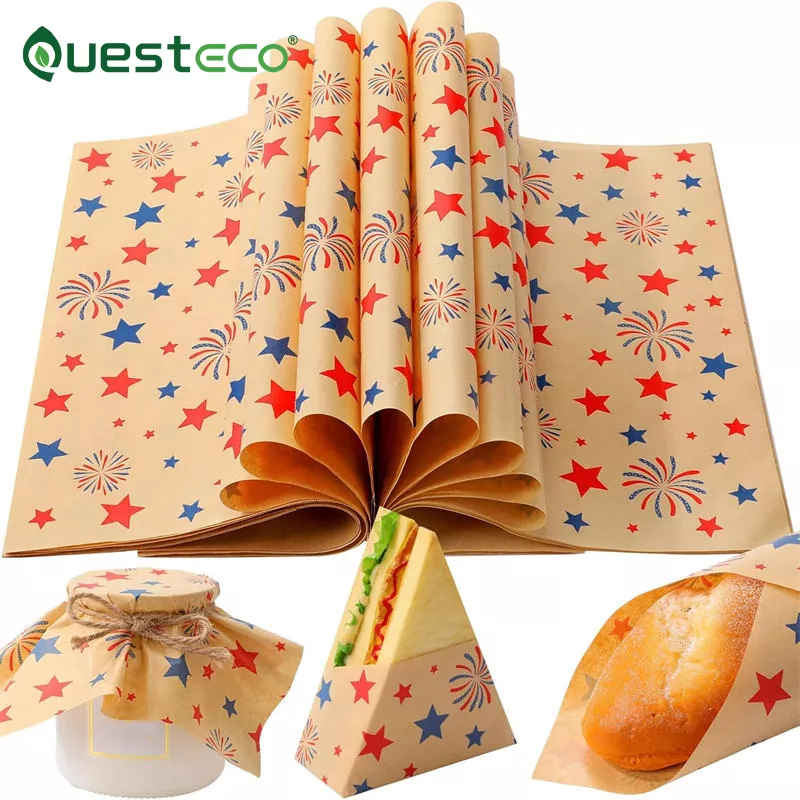 Folhas de papel encerado para alimentos